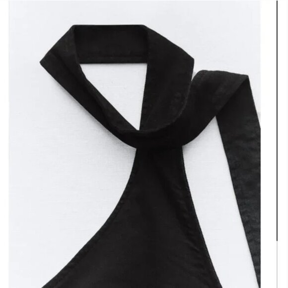 NWT ZARA ASYMMETRIC JUMPSUIT BLACK JEAN - Picture 4 of 6